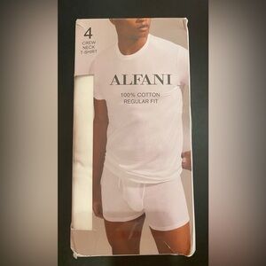 Alfani Men’s White Crew Neck Regular Fit T-Shirt 4 Pack Size XL